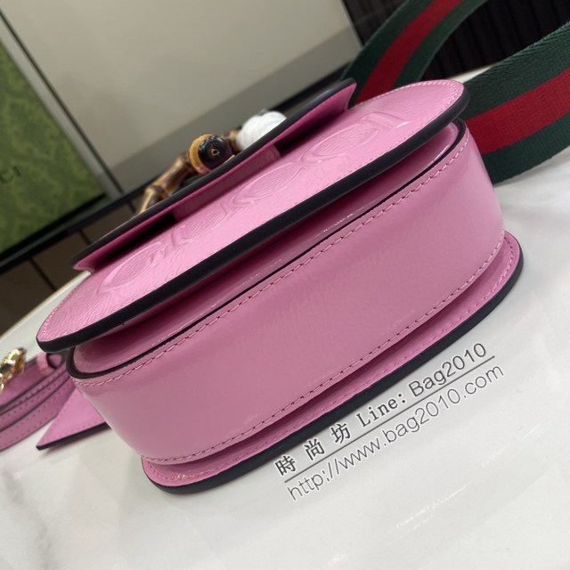 Gucci專櫃古馳最新款Bamboo 1947系列迷你竹節手提包肩背女包 jh2449型號：786482